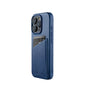 Mujjo Full Leather Wallet Case for iPhone 16 Pro, Monaco Blue