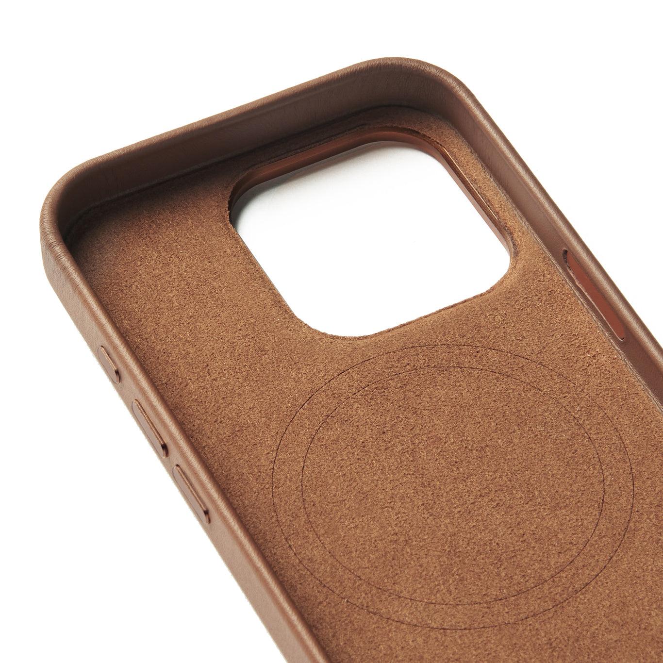 Mujjo Full Leather Wallet Case for iPhone 16 Pro, Tan