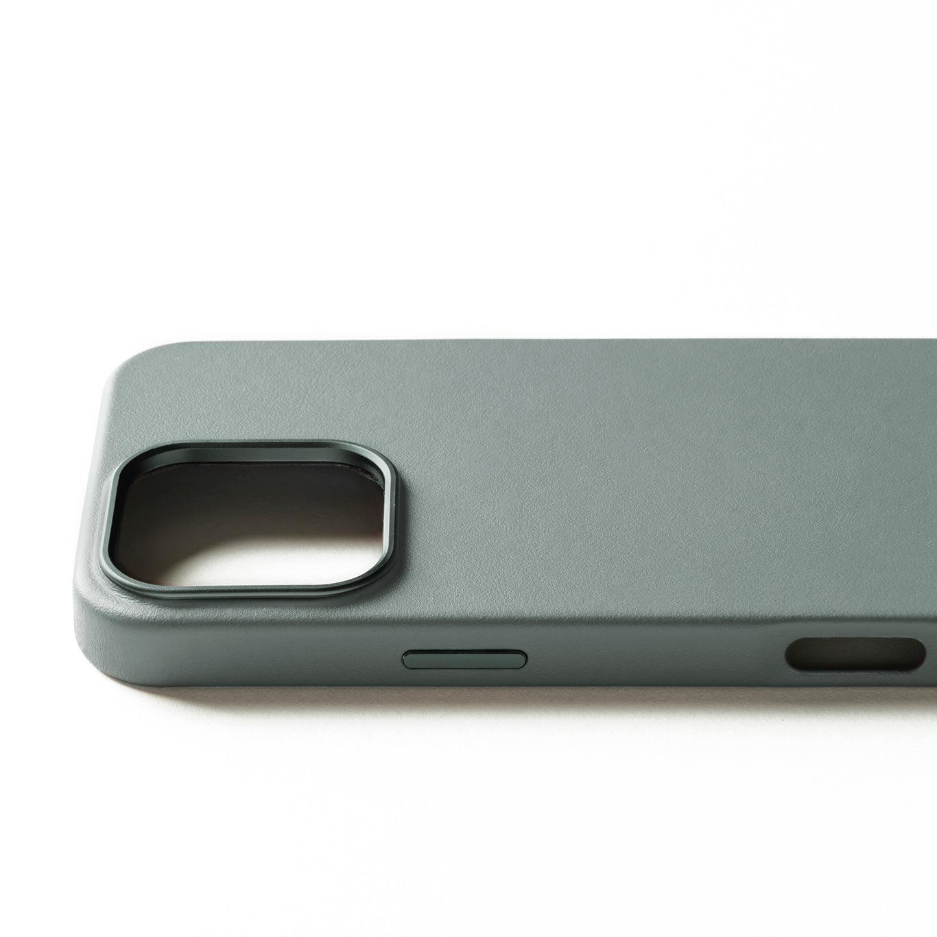 Full Leather Case for iPhone 16 Pro Max, Green Smoke