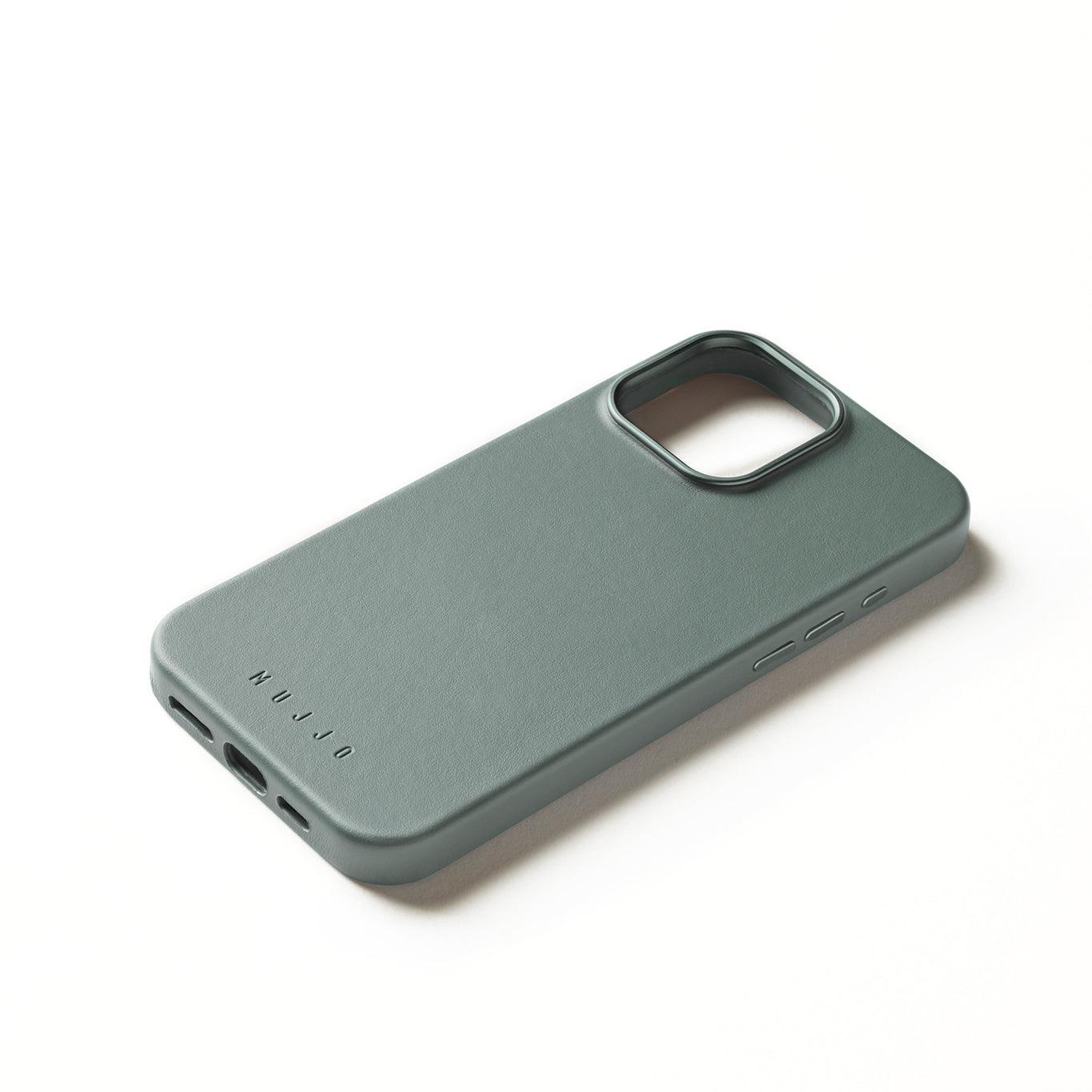 Full Leather Case for iPhone 16 Pro Max, Green Smoke